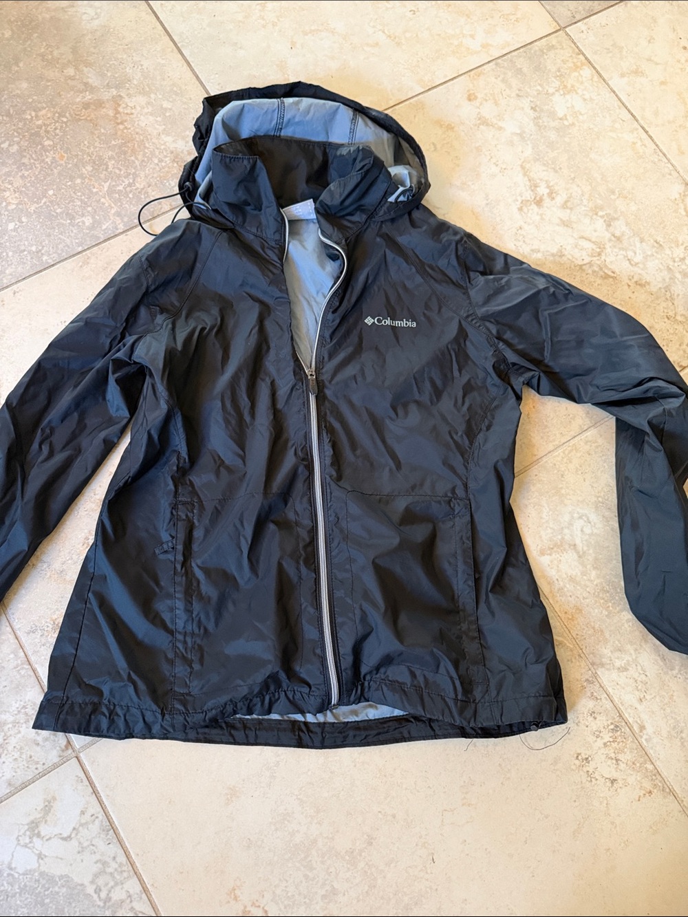 Columbia Women's Black Hooded Windbreaker Jacket